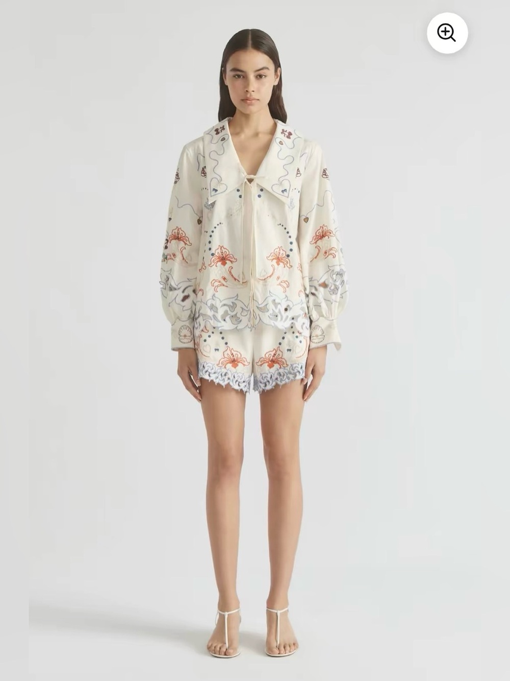 Antipodean Matchmaker 100% Cotton Embroidery Cutout Shirt & Short Set AU8/US4